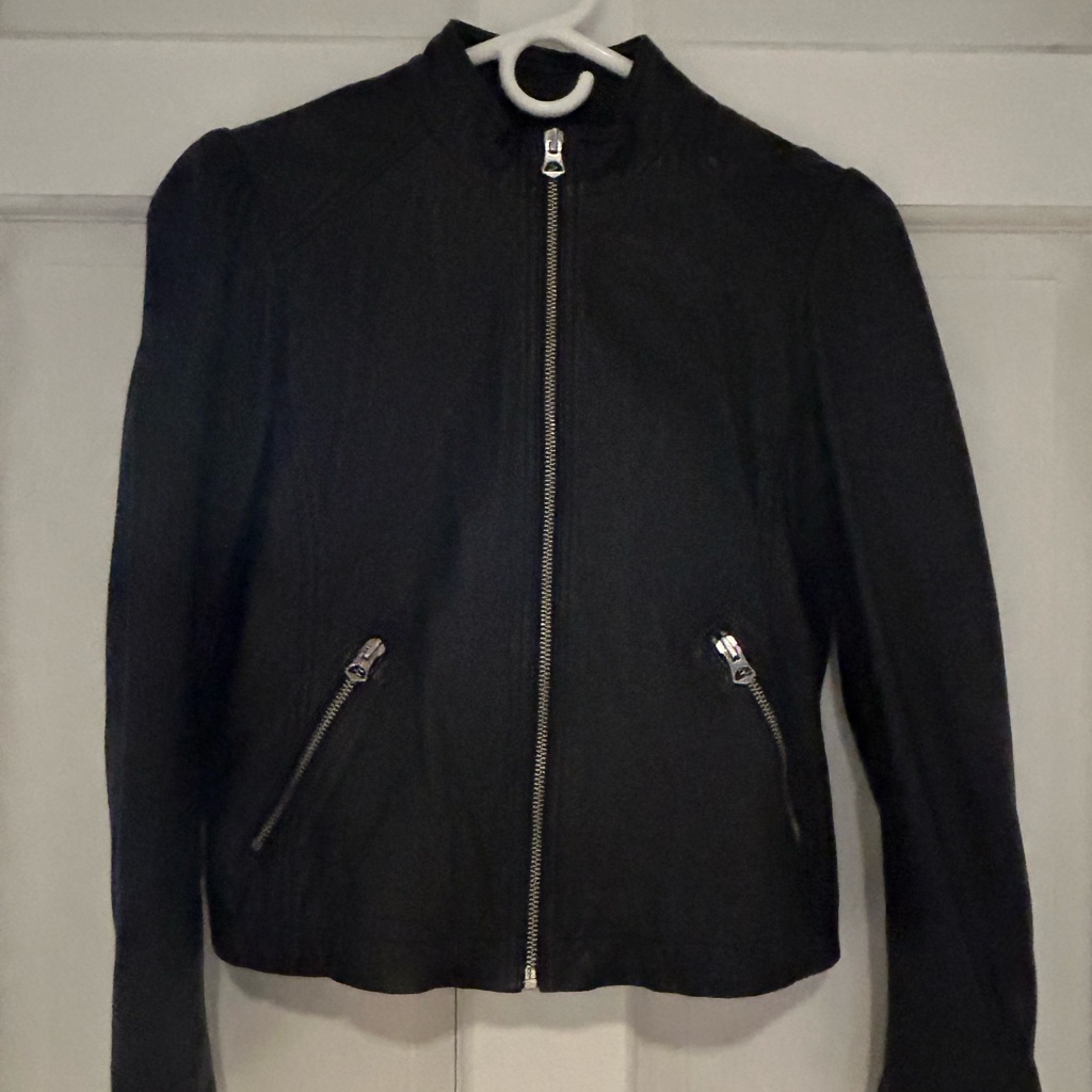 Lucky Brand Puff Sleeve Leather Jacket Nwot Size Xs